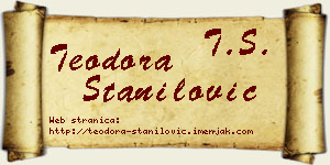 Teodora Stanilović vizit kartica